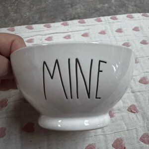 Rae Dunn 'MINE' White Ceramic Bowl